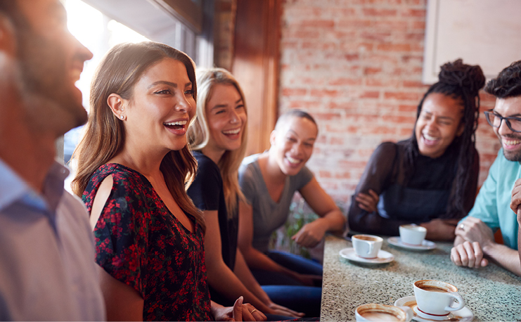 Group of people meeting for coffee